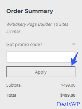 Apply WPBakery Promo Code