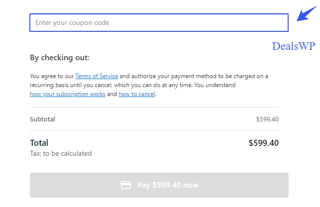 Apply Akismet Coupon Code in the Cart
