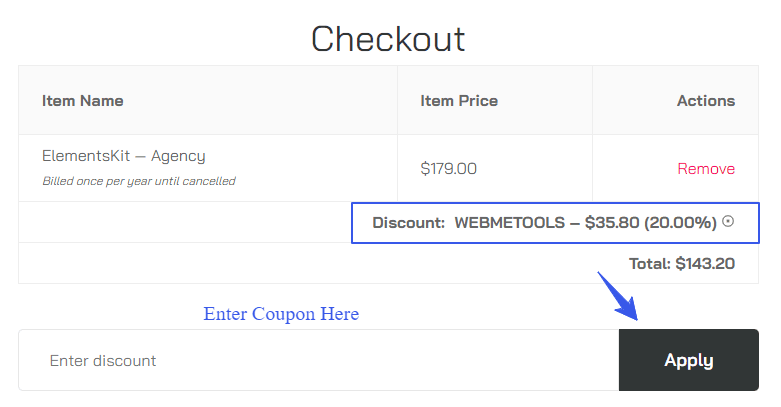 Apply ElementsKit Coupon Code and Avail Discount