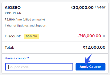 Apply All in One SEO Coupon & Avail Discount