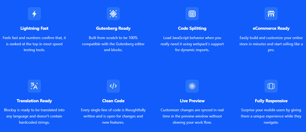 Blocksy Key Features
