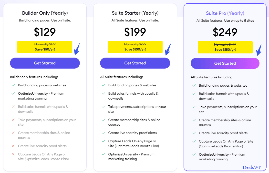 OptimizePress Pricing Plans