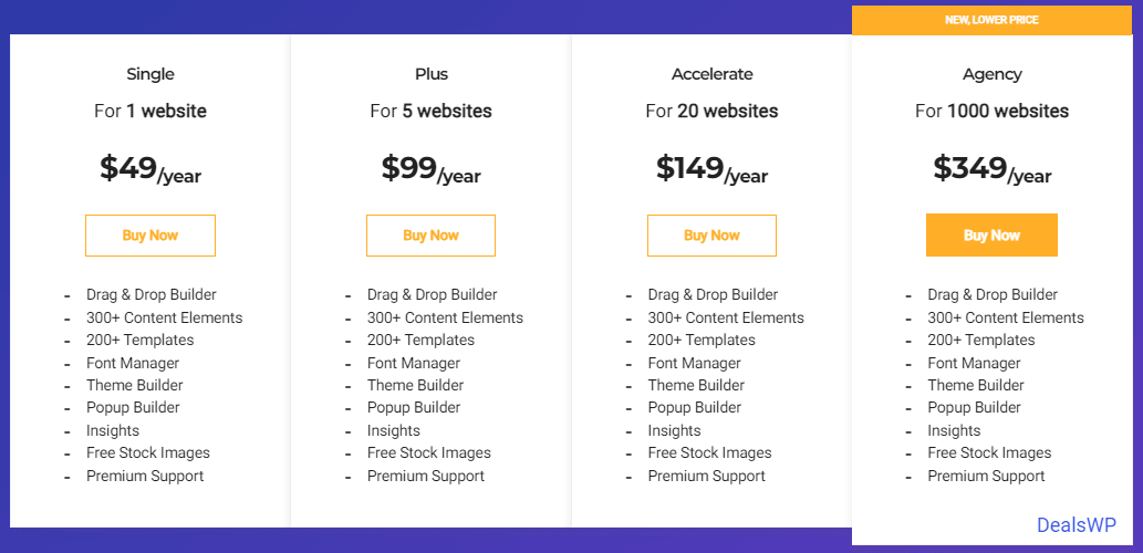 Visual Composer Pricing Plans
