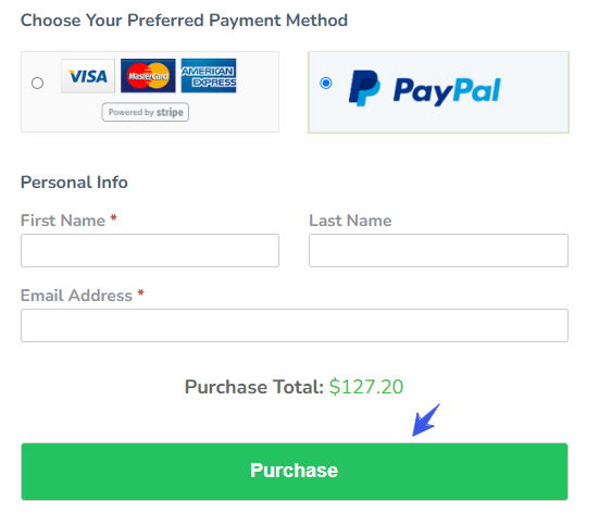 Fluent Form payment method 