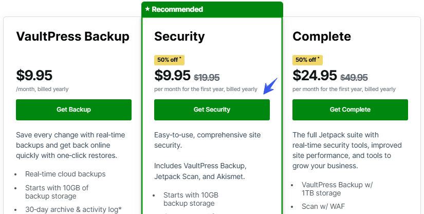 Jetpack Pricing Plan 