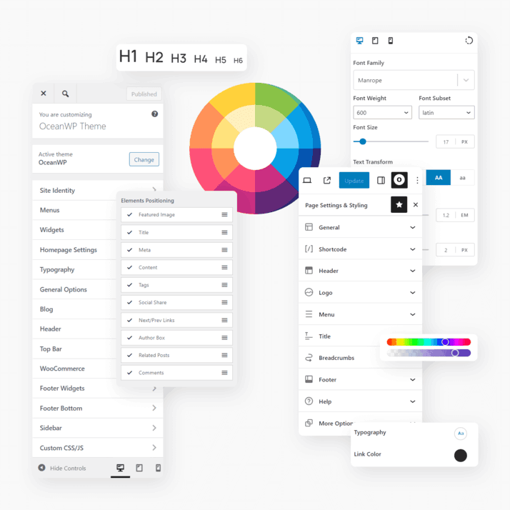oceanwp customization features